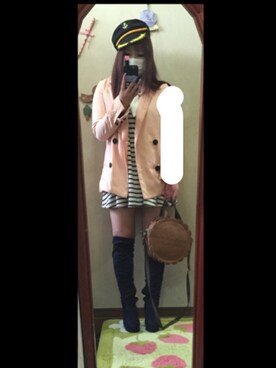 「3rd by VANQUISH（サードバイヴァンキッシュ）のアイテム（テーラードジャケット）」を使った、アラレさん（レディース・154cm）の春コーディネート