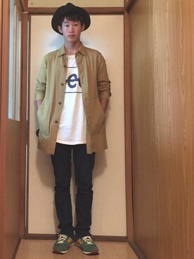 「アイテム（ステンカラーコート）」を使った、M.kaitoさん（メンズ・174cm・10代）の秋コーディネート