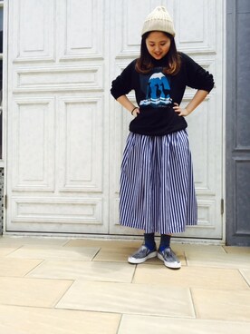 「アイテム（その他シューズ、シルバー系）」を使った、HINAOさん（レディース・155cm）の夏コーディネート