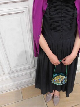 「アイテム（ハンドバッグ、グリーン系）」を使った、HINAOさん（レディース・158cm）の夏コーディネート