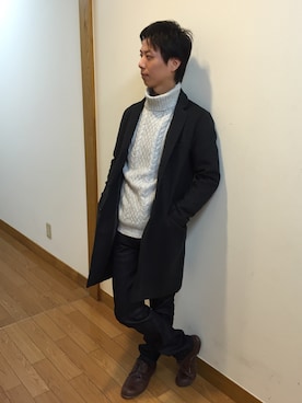 「Right-on（ライトオン）のアイテム（チェスターコート）」を使った、yukariNさん（レディース・160cm）の秋コーディネート