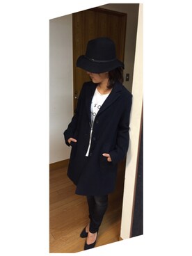 「Right-on（ライトオン）のアイテム（チェスターコート）」を使った、yukariNさん（レディース・160cm）の秋コーディネート