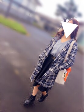 「学校」｜「アイテム（チェスターコート）」を使った、MICHIさん（レディース・156cm）の秋コーディネート