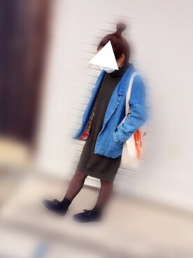 「学校」｜「アイテム（デニムジャケット）」を使った、MICHIさん（レディース・156cm）の秋コーディネート