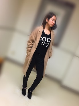 「Honeys（ハニーズ）のアイテム（ダウンジャケット/コート）」を使った、MICHIさん（レディース・156cm）の冬コーディネート