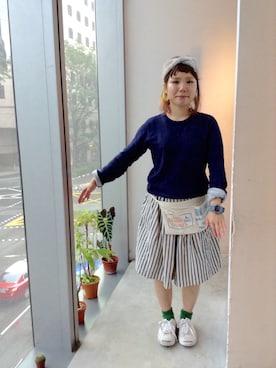 「アイテム（レッグウェア、グリーン系）」を使った、PACT+LIMさん（レディース・150cm）の冬コーディネート