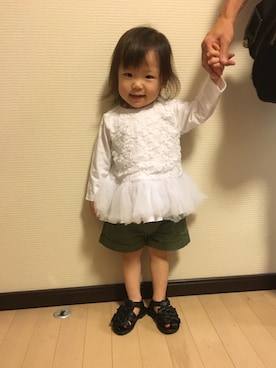 「お食事会」｜「アイテム（パンツ）」を使った、mayuさん（キッズ・80cm）の夏コーディネート