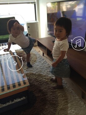 「PETIT BATEAU（プチバトー）のアイテム（その他トップス）」を使った、yuuumeeeさん（キッズ・80cm）の夏コーディネート