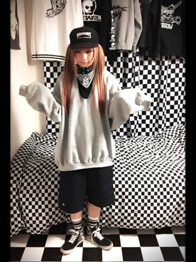 「ＢＢキャップ」｜「アイテム（財布/小物）」を使った、junさん（レディース・163cm）の春コーディネート