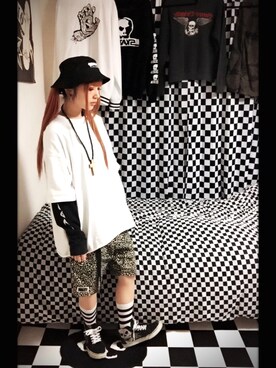 「VISION（ヴィジョン）のアイテム（パンツ）」を使った、junさん（レディース・163cm）の春コーディネート