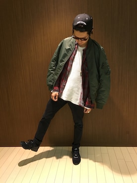 「shirts．（シャツ）のアイテム」を使った、Kenichiさん（メンズ・177cm）の秋コーディネート
