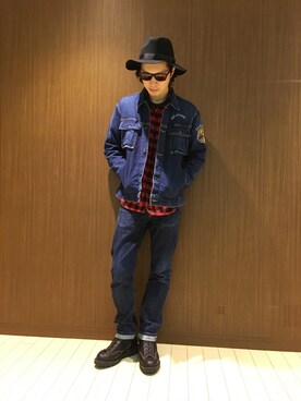 「TYPE BLUE（タイプブルー）のアイテム（デニムジャケット）」を使った、Kenichiさん（メンズ・177cm）の冬コーディネート