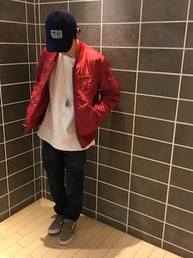 「アキコーデ」｜「アイテム（MA-1）」を使った、Kenichiさん（メンズ・177cm）の秋コーディネート