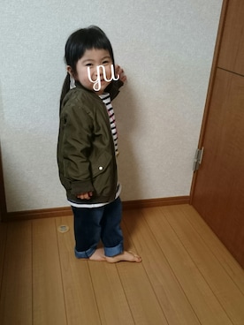 「NICE CLAUP（ナイスクラップ）のアイテム（ジャケット/アウター）」を使った、yu___iさん（キッズ・80cm）の春コーディネート