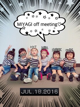 「ボーダー×デニム」｜「アイテム（その他）」を使った、yu___iさん（キッズ・80cm）の夏コーディネート