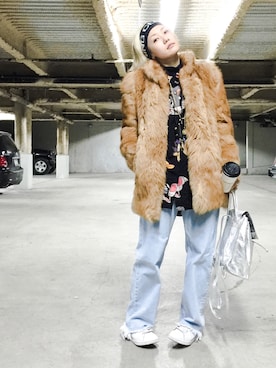「バレンタインデートスタイル」｜「アイテム（その他アウター）」を使った、mayuさん（レディース・168cm）の冬コーディネート