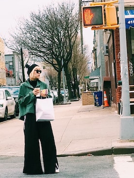 「M.Y.O.B（エム.ワイ.オー.ビー）のアイテム（パンツ）」を使った、mayuさん（レディース・168cm）の春コーディネート