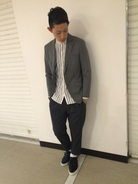 「#ジャケット」｜「アイテム（ジャケット/アウター）」を使った、實川健太さん（メンズ・184cm）の春コーディネート
