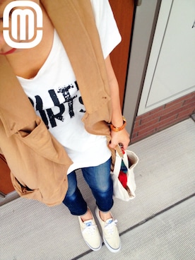 「Tシャツ×デニム」｜「アイテム（トレンチコート）」を使った、333さん（レディース・153cm）の夏コーディネート