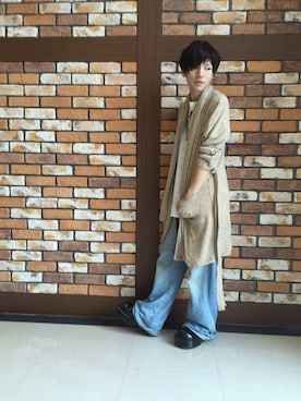 「ニットロングカーデ」｜KMKSTAFFさん（メンズ・165cm）の夏コーディネート