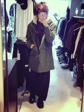「原宿」｜「アイテム（モッズコート）」を使った、KMKSTAFFさん（メンズ・175cm）の秋コーディネート