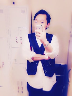 「アイテム（ベスト）」を使った、甲斐　ジュンヤさん（メンズ・170cm）の秋コーディネート