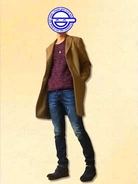「COMME CA ISM（コムサイズム）のアイテム（アクセサリー）」を使った、スマイルさん（メンズ・175cm）の冬コーディネート
