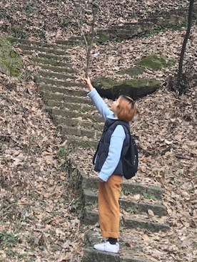 「EMODA（エモダ）のアイテム（バックパック/リュック、ブラック系）」を使った、小麦色kikiさん（レディース）の冬コーディネート