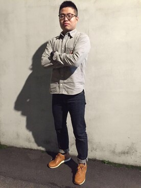 「ALBUM（アルブム）のアイテム」を使った、張杰さん（メンズ・170cm）の春コーディネート