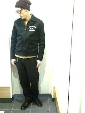 「COOTIE PRODUCTIONS（クーティープロダクションズ）のアイテム（その他アウター）」を使った、craftman's  KJさん（メンズ・170cm）の秋コーディネート