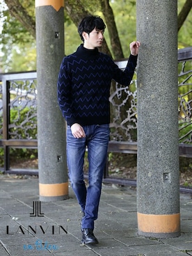 「テーパードデニム」｜DANNYさん（メンズ・177cm）の冬コーディネート