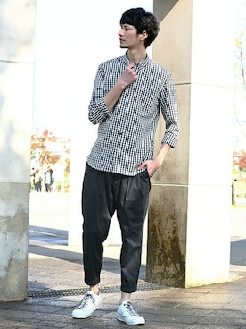 「テーパードパンツ」｜DANNYさん（メンズ・177cm）の冬コーディネート