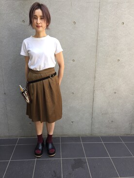 「BLEU FORET（ブルーフォレ）のアイテム（レッグウェア）」を使った、京里さん（レディース・162cm）の春コーディネート