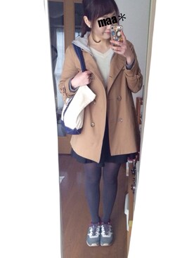 「TITTY&CO.（ティティーアンドコー）のアイテム（トレンチコート）」を使った、maa＊さん（レディース・157cm）の冬コーディネート