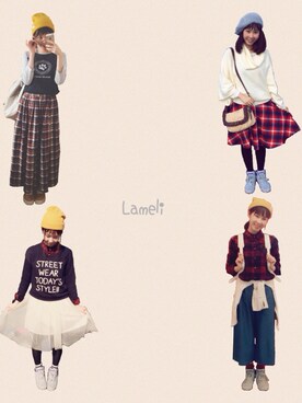 「Dosch（ドスチ）のアイテム（ニット/セーター）」を使った、Lameliさん（レディース・156cm）の冬コーディネート