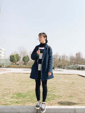 「PULL&BEAR（プルアンドベア）のアイテム（ダウンジャケット/コート）」を使った、craziestcandiさん（レディース・162cm）の春コーディネート