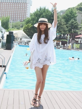 「11am」｜「アイテム（アクセサリー）」を使った、11AMさん（レディース・162cm）の夏コーディネート