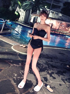 「11am」｜「アイテム（水着）」を使った、11AMさん（レディース・162cm）の夏コーディネート