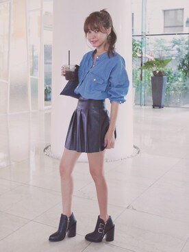 「11AM（-）のアイテム（スカート）」を使った、11AMさん（レディース・164cm）の夏コーディネート