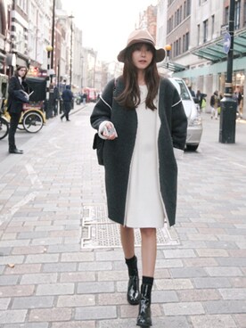 「11am」｜「アイテム（ムートンコート）」を使った、11AMさん（レディース・163cm）の秋コーディネート