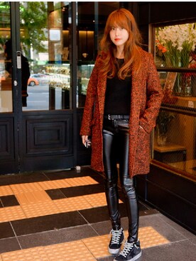 「11am」｜「アイテム（チェスターコート）」を使った、11AMさん（レディース・163cm）の秋コーディネート