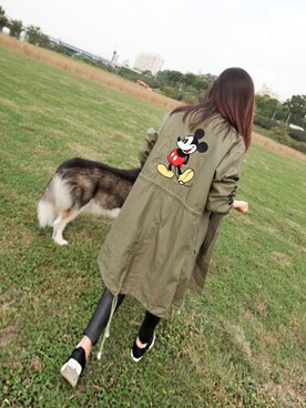 「11am」｜「アイテム（ミリタリージャケット）」を使った、11AMさん（レディース・163cm）の秋コーディネート