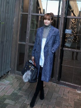 「11am」｜「アイテム（チェスターコート）」を使った、11AMさん（レディース・163cm）の冬コーディネート