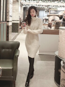 「ベルト付き」｜11AMさん（レディース・162cm）の冬コーディネート