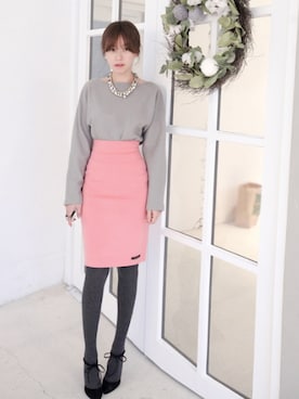 「11AM（-）のアイテム（スカート）」を使った、11AMさん（レディース・162cm）の冬コーディネート