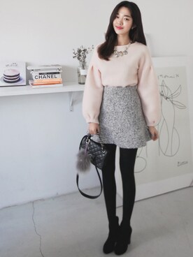 「11am」｜「アイテム（アクセサリー）」を使った、11AMさん（レディース・164cm）の冬コーディネート