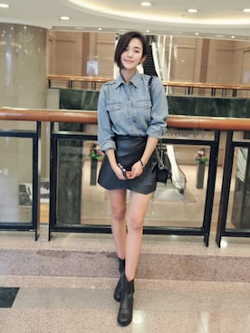 「11AM（-）のアイテム（スカート）」を使った、11AMさん（レディース・164cm）の冬コーディネート