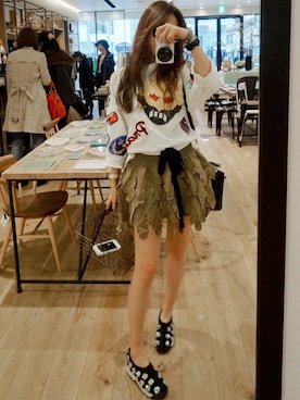 「11am」｜「アイテム（スニーカー）」を使った、11AMさん（レディース・162cm）の春コーディネート