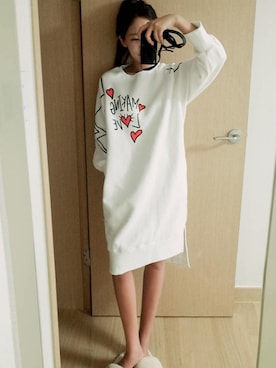 「スウェットワンピース」｜11AMさん（レディース・164cm）の春コーディネート