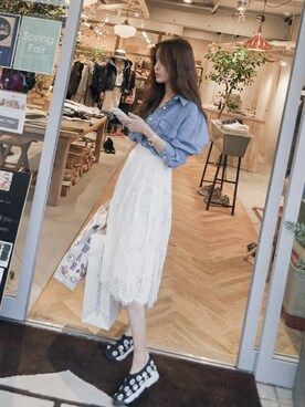 「11am」｜「アイテム（スニーカー）」を使った、11AMさん（レディース・162cm）の春コーディネート